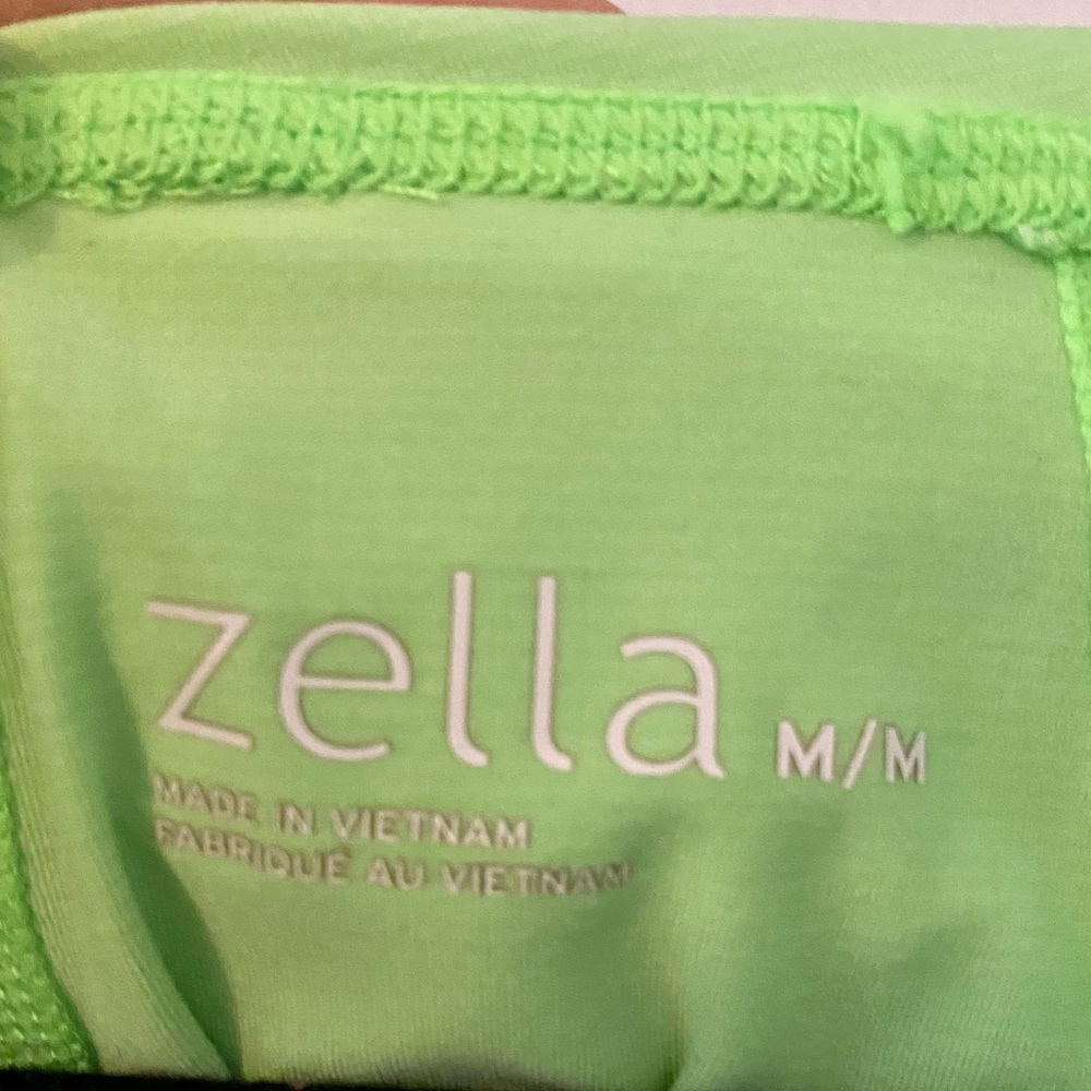 Zella Lime Green Hooded Long Sleeved Pullover | M - Picture 6 of 8